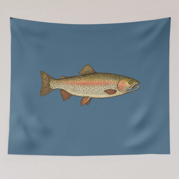 Item preview, Rainbow Trout – Detailed Side Profile Illustration designed and sold by NoRestDesigns.
