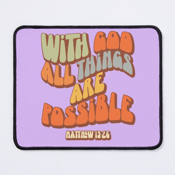 Item preview, With God All Things Are Possible – Matthew 19:26 | Christian Scripture Quote | Faith-Based Apparel & Gifts designed and sold by Hope & Light Designs.