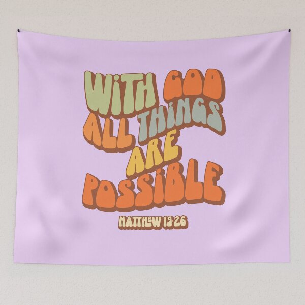 Item preview, With God All Things Are Possible – Matthew 19:26 | Christian Scripture Quote | Faith-Based Apparel & Gifts designed and sold by Hope & Light Designs.