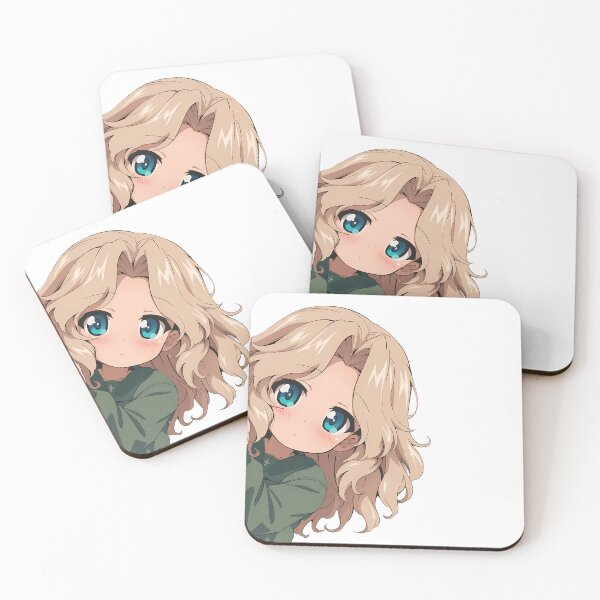 Aperçu de l'œuvre Kay Reserved Chibi Peeking Girls et Panzer Anime créée et vendue par ManuelOpito.