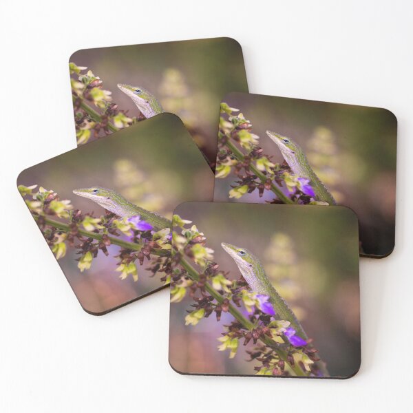 Item preview, Lagarto verde sobre flores de coleus designed and sold by PhotoArtbyGrace.