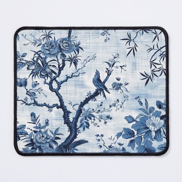 Item preview, Blue Chinoiserie Asian French Toile Pattern Pillow, Phone Case & Blanket for Women, Classic Blue Chinoiserie Toile Design Christmas Gift for Mom, Friend, Chic Blue Chinoiserie Toile Pattern Gift designed and sold by Noe Mill.