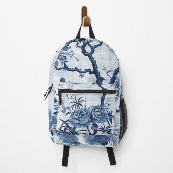 Item preview, Blue Chinoiserie Asian French Toile Pattern Pillow, Phone Case & Blanket for Women, Classic Blue Chinoiserie Toile Design Christmas Gift for Mom, Friend, Chic Blue Chinoiserie Toile Pattern Gift designed and sold by Noe Mill.