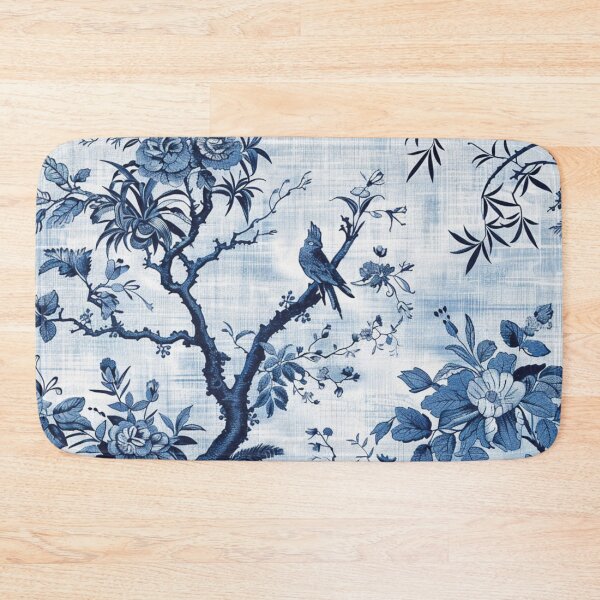 Item preview, Blue Chinoiserie Asian French Toile Pattern Pillow, Phone Case & Blanket for Women, Classic Blue Chinoiserie Toile Design Christmas Gift for Mom, Friend, Chic Blue Chinoiserie Toile Pattern Gift designed and sold by Noe Mill.