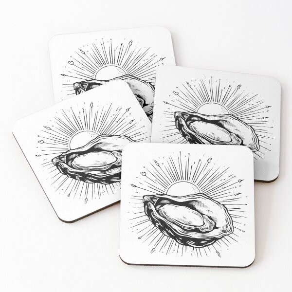 Item preview, Sacred Oyster with Sunburst – Mystical Sea Creature Celestial Art designed and sold by inkoutninja.