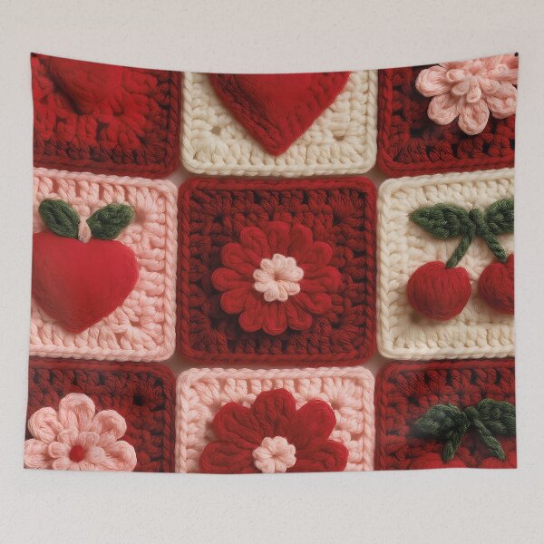 Item preview, Cherry Pattern Knit Style Cute Holiday Stickers, Pillows, Phone Case & Gifts for Women, Cozy Cherry Knit Style Pattern Christmas & New Year Gift Idea for Her, Cozy Aesthetic Gifts for Mom & Girls  designed and sold by Noe Mill.