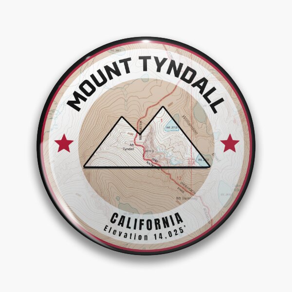 Item preview, California Mountain Map Peaks - Mount Tyndall designed and sold by Willz Designz.