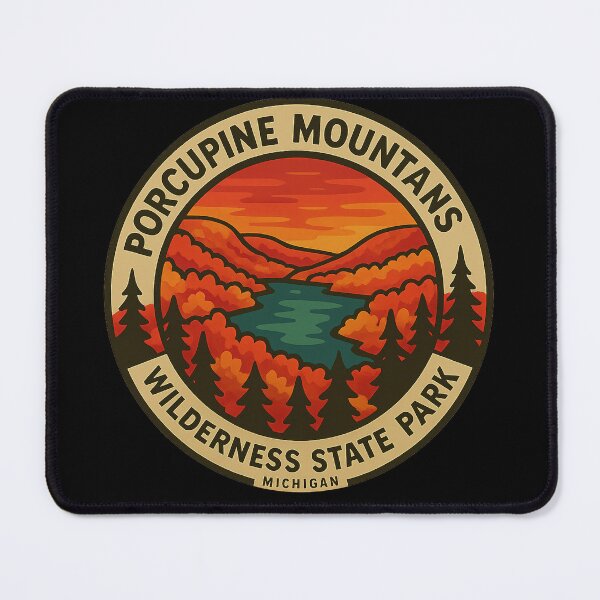 Item preview, Porcupine Mountains Wilderness State Park Autumn Badge designed and sold by American Travels.