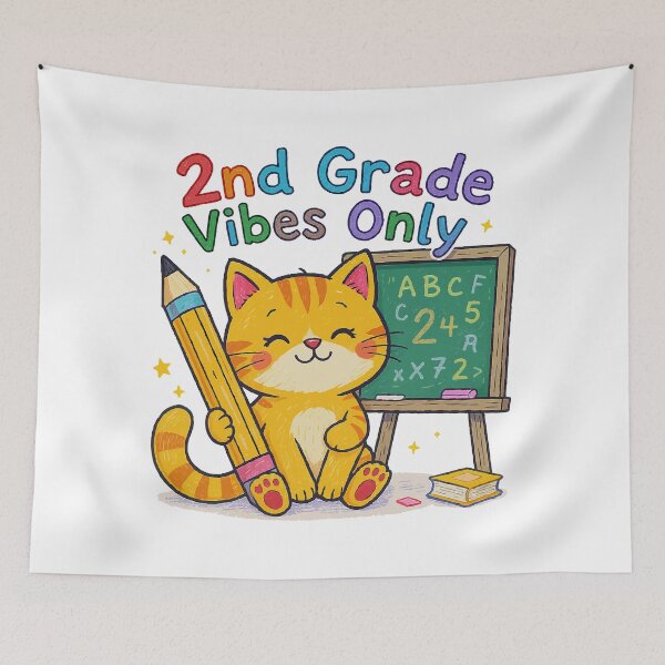 Item preview, cute 2nd grade vibes cat  designed and sold by Uglyandcute.