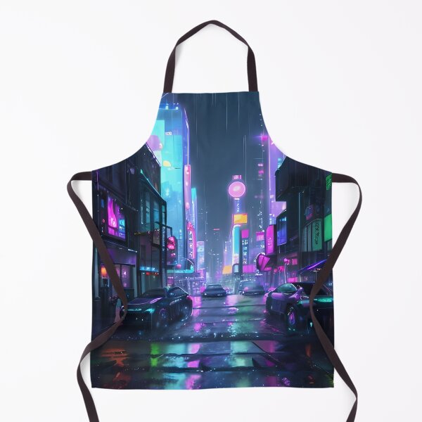 Item preview, Cyberpunk City Street at Night | Neon Futuristic Sci-Fi Artwork designed and sold by ArtscapeProductions.
