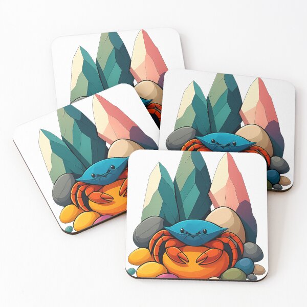 Item preview, Colorful Crab on Rocks Design – Ocean Nature Art designed and sold by haitrieuic96.