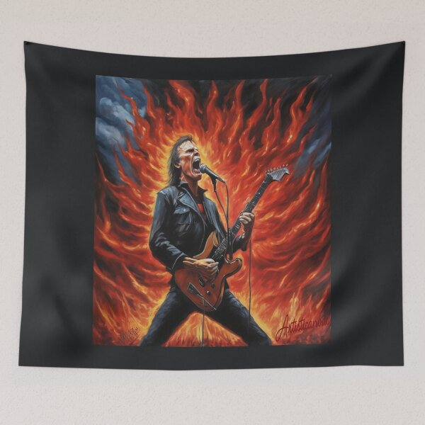 Item preview, "Bruce Dickinson's Fiery Performance: Epic Metal Energy" designed and sold by Artisticanvas.