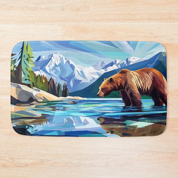 Item preview, Grizzly Bear Peers at Her Reflection designed and sold by Boddicca.