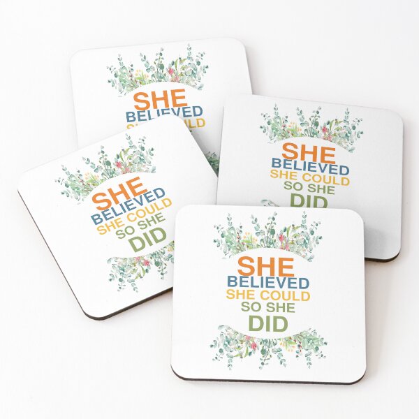 Item preview, She Believed She Could So She Did – Empowering Feminist Quote Design for Confident Women designed and sold by ArtsyExplorer.