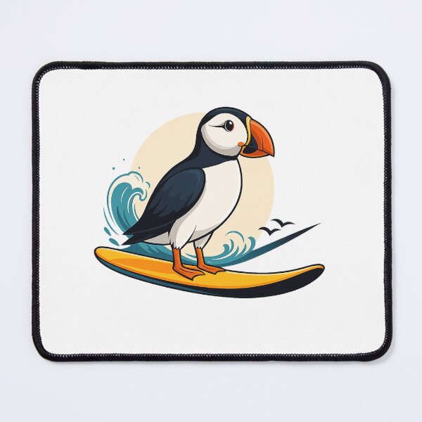 Item preview, Surfing Puffin Design – Cool Ocean Bird Art designed and sold by haitrieuic96.
