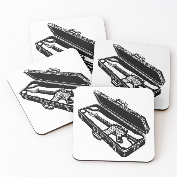 Item preview, Tactical Rifle in Case – Black and White Firearm Illustration designed and sold by inkoutninja.
