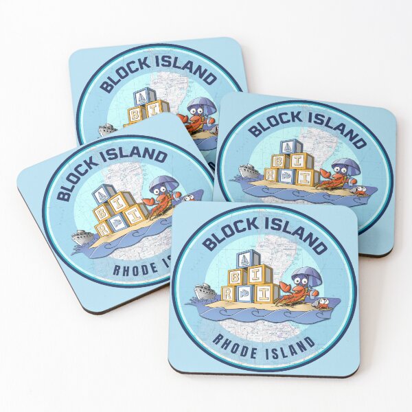 Item preview, Rhode Island Souvenir Map - Crab on beach Block Island designed and sold by Willz Designz.