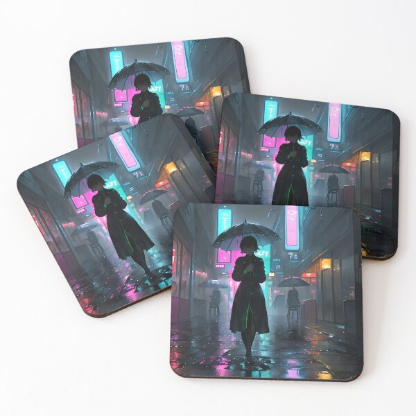 Item preview, Cyberpunk Alley at Night | Neon Rainy Street Sci-Fi Artwork designed and sold by ArtscapeProductions.
