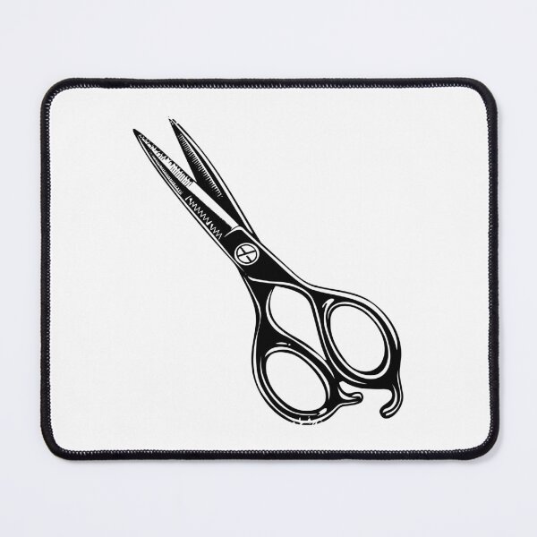 Item preview, Vintage Scissors Illustration – Black and White Barber & Crafting Art designed and sold by inkoutninja.