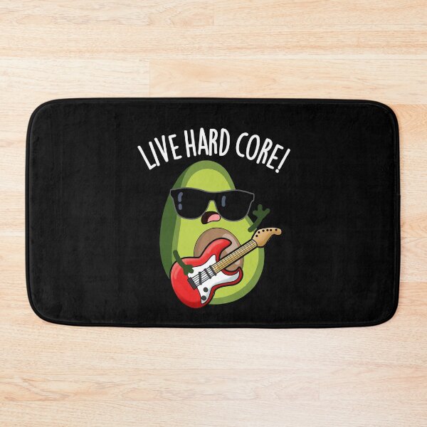 Item preview, Live Hard Core Funny Avocado Rock Pun (Dark BG) designed and sold by punnybone.