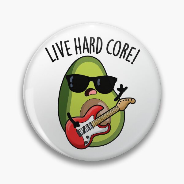 Item preview, Live Hard Core Funny Avocado Rock Pun  designed and sold by punnybone.