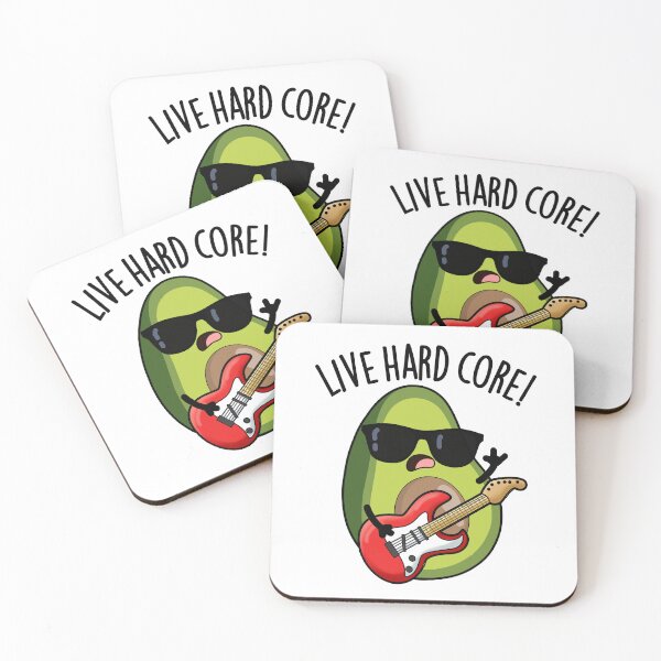 Item preview, Live Hard Core Funny Avocado Rock Pun  designed and sold by punnybone.