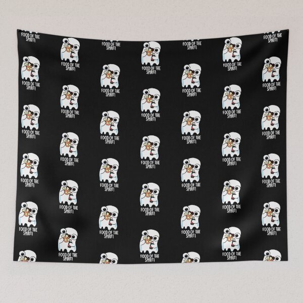 Item preview, Food Of The Spirit Funny Ghost Pun (Dark BG) designed and sold by punnybone.