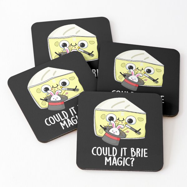 Item preview, Could It Brie Magic Funny Cheese Pun (Dark BG) designed and sold by punnybone.