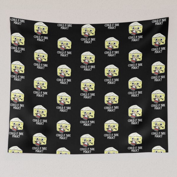 Item preview, Could It Brie Magic Funny Cheese Pun (Dark BG) designed and sold by punnybone.