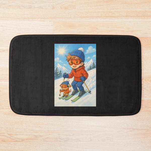 Item preview, Powder Day Pals – Anime Boy & Ski Pup Adventure designed and sold by Twittlefish.