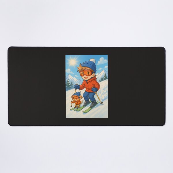 Item preview, Powder Day Pals – Anime Boy & Ski Pup Adventure designed and sold by Twittlefish.