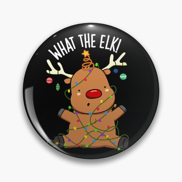 Item preview, What The Elk Funny Animal Pun (Dark BG) designed and sold by punnybone.