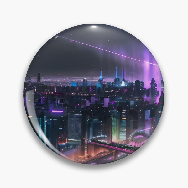 Item preview, Futuristic Neon City Skyline | Cyberpunk Sci-Fi Cityscape Artwork designed and sold by ArtscapeProductions.
