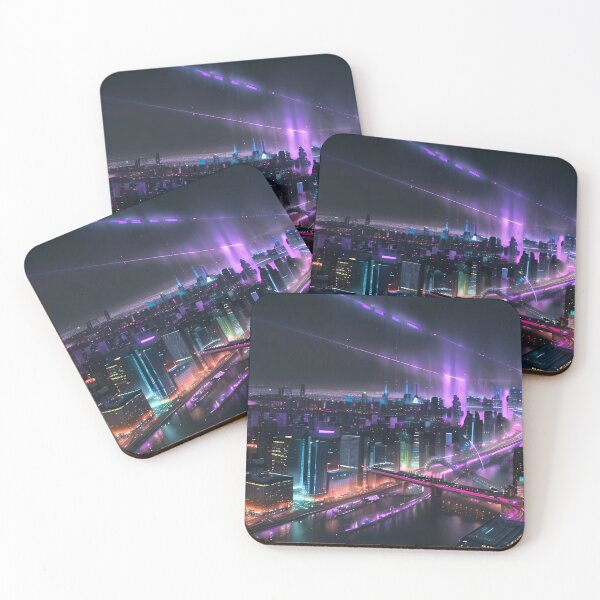 Item preview, Futuristic Neon City Skyline | Cyberpunk Sci-Fi Cityscape Artwork designed and sold by ArtscapeProductions.