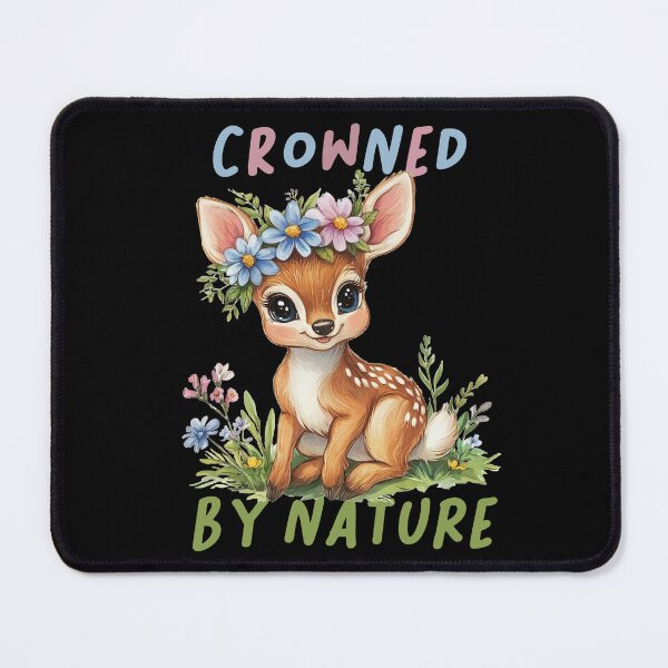 Item preview, Crowned by Nature – Kawaii Deer with Wildflower Crown designed and sold by Joyfulbits.