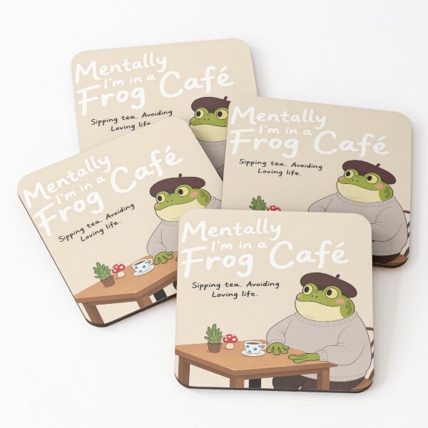 Item preview, Mentally I'm in a Cafe Frog Sipping Tea  designed and sold by designer14years.