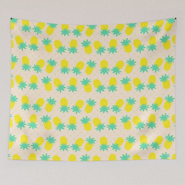 Aperçu de l'œuvre Coussin à pois ananas tropical créée et vendue par FestivityFinds.