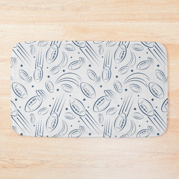 Item preview, American football game ball vector seamless repeat pattern in navy blue. designed and sold by Retro Street Studios.