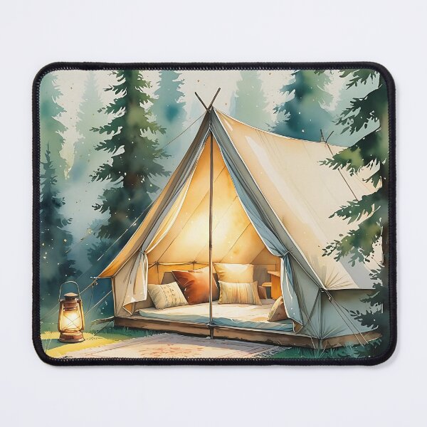 Item preview, Pastel Tent Under Pines Cozy Cottagecore Camping designed and sold by Mos Thainique.