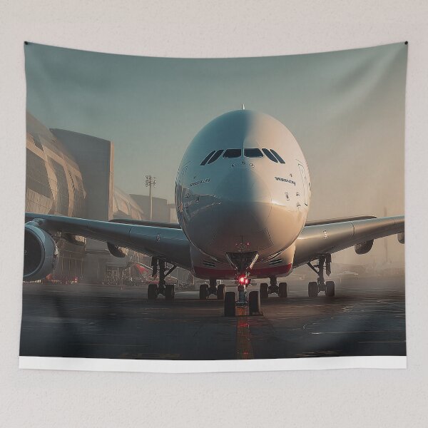 Artikelvorschau, Visualisierung der geschwungenen aerodynamischen Merkmale des Emirates Airbus A380 entworfen und verkauft von Skyframe Aviation.