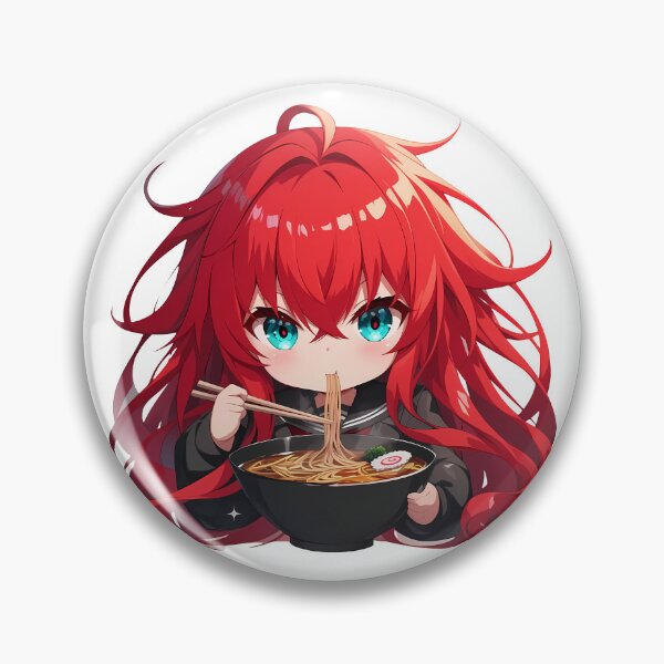 Item preview, Rias Gremory High School DxD Ramen Anime Girl Red Hair Chibi designed and sold by Spraykart.