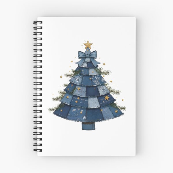 Item preview, Christmas Denim Patchwork Floral Christmas Tree designed and sold by Szilagyiflorian.