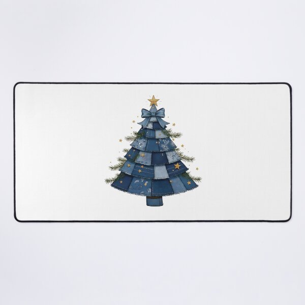 Item preview, Christmas Denim Patchwork Floral Christmas Tree designed and sold by Szilagyiflorian.
