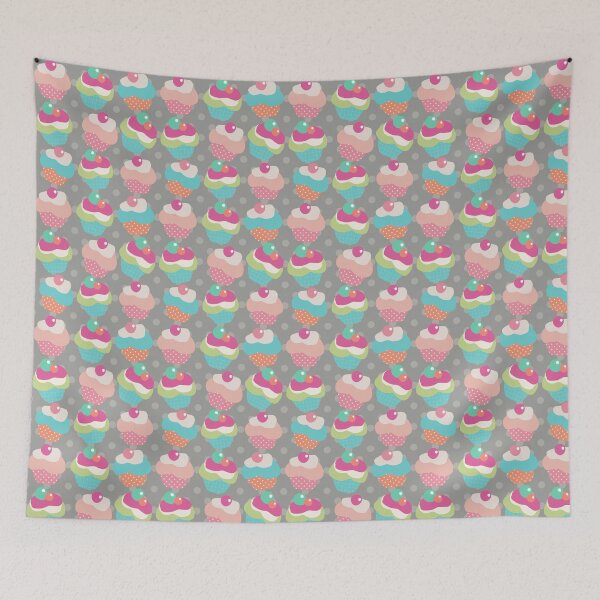 Aperçu de l'œuvre Motif de cupcake ludique pour coussins décoratifs créée et vendue par FestivityFinds.
