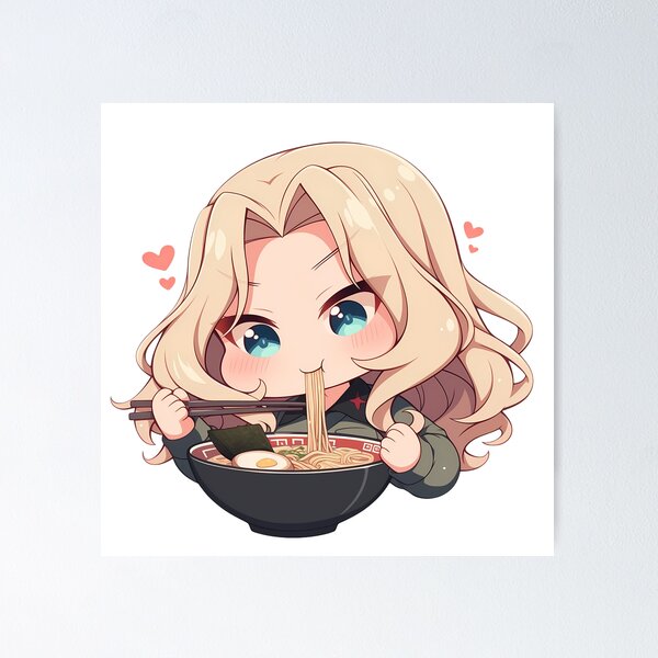 Kay Girls und Panzer Anime Chibi Lovely Ramen Date Poster