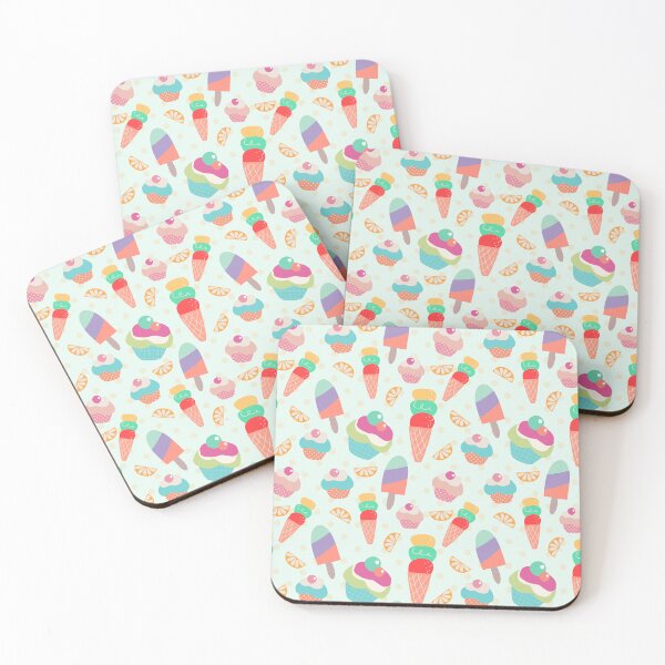 Item preview, Pastel Ice Cream & Cupcake Pattern Sticker designed and sold by FestivityFinds.