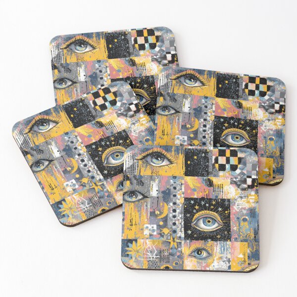 Item preview, Surreal Collage of Eyes and Cosmic Symbols designed and sold by joannejgg.