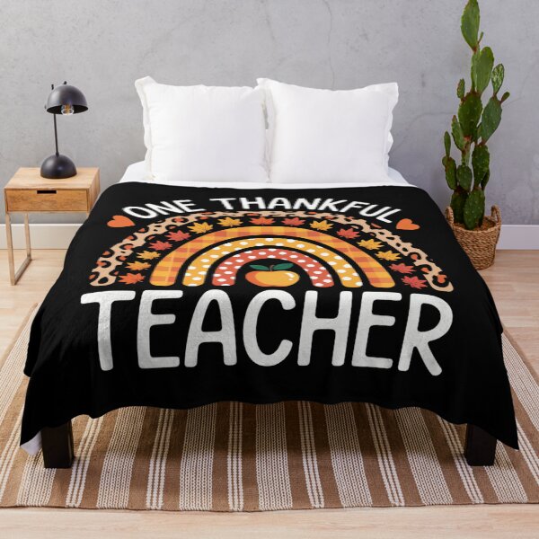 Item preview, One Thankful Teacher Thanksgiving Rainbow Leopard Fall designed and sold by Sunset4Bones.