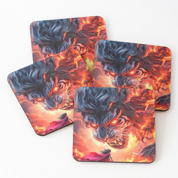 Item preview, Red Cape Fiery Tiger Beast Epic Confrontation Molten Sky designed and sold by SuperTeamCanada.