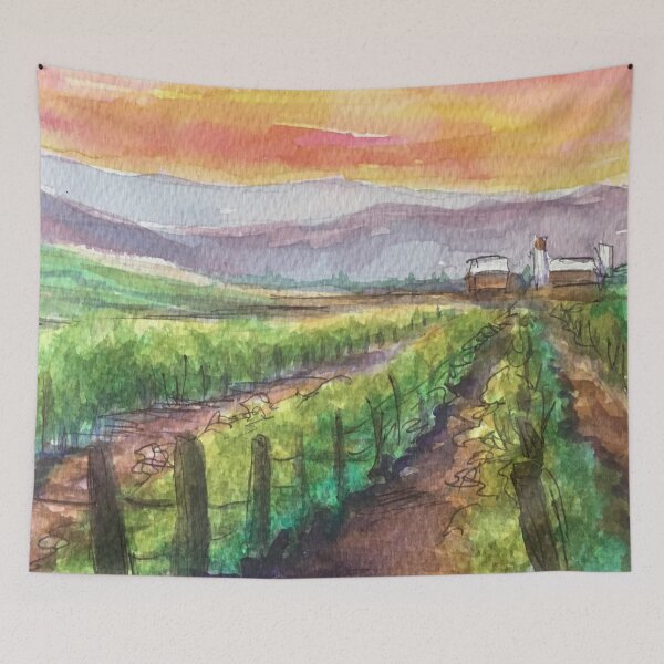 Item preview, Vineyard Sunset   WC221128e-19 designed and sold by CSteenArt.